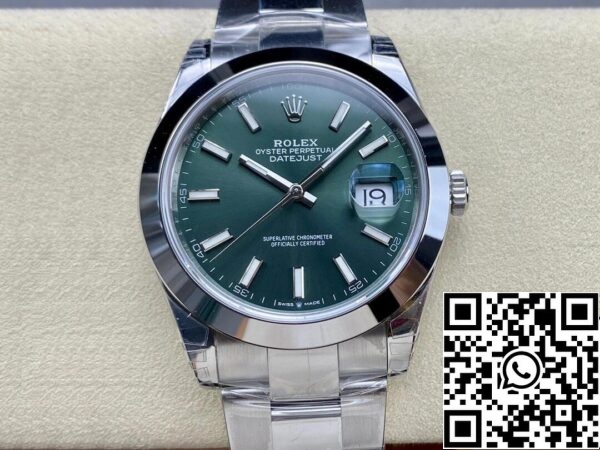 2 6 Rolex Datejust M126300-0019 41MM 1:1 Best Edition VS Factory Quadrante verde