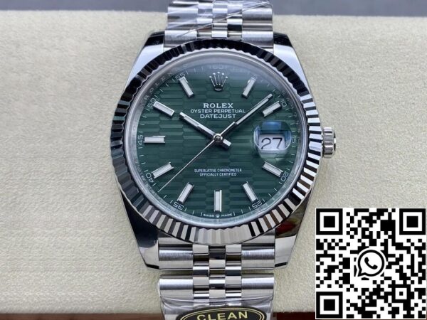 2 61 0aebf7e4 61d9 49bd 9aa7 5d9590ab4bcd Rolex Datejust 41 Mint Green Dial Автоматичен мъжки часовник 126334-0030 Най-доброто 1:1 издание CF