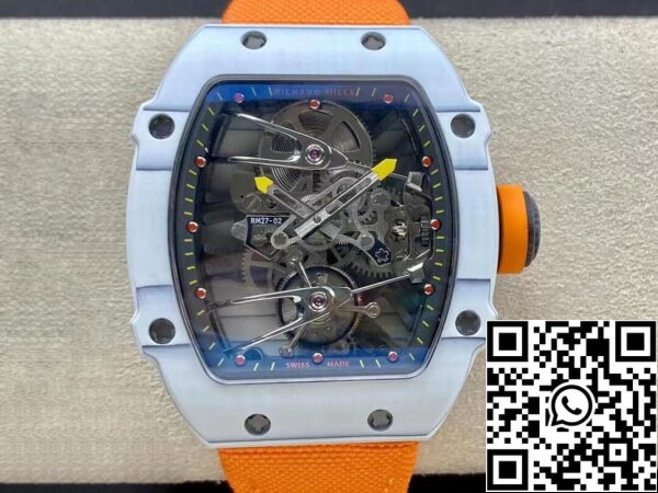 2 61 e4ab40b6 2d1b 40ae b5c9 5f25b1ca7309 Richard Mille RM27-02 1:1 Best Edition RM Factory Skeleton Tourbillon Cinturino Arancione