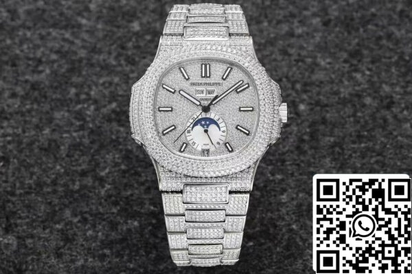 2 61 Efeb49FD 223E 4227E 4227E 9B9A 06d01A188D4A Patek Philippe Nautilus 5726/1A-014 1:1 Best Edition R8 Factory Gypsophila Diamond Dial