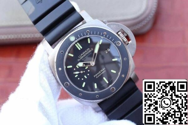 2 625 Panerai Luminor Sumergible PAM389 VS fábrica 1:1 Mejor Edición suiza ETA P9000 Correa de caucho negro