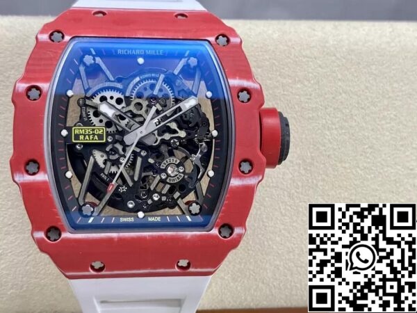 2 62 c452d9bd 4fb8 49e0 afa4 c72160e85e0a Richard Mille RM35-02 1:1 Best Edition T+ Factory NTPT Carbon Fiber White Strap