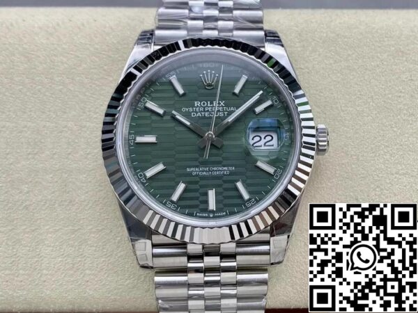 2 63 Rolex Datejust M126334-0030 41MM 1:1 Най-добро издание VS Фабрика Зелен циферблат