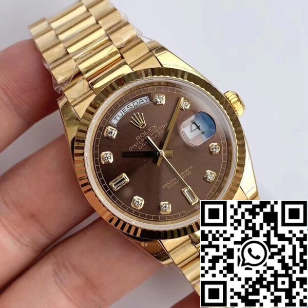 2 63 5e4c7b94 ec3a 4d2d 9363 77aae163de8c Rolex Day Date M128238-0022 1:1 Best Edition EW Factory barna számlap svájci ETA3255