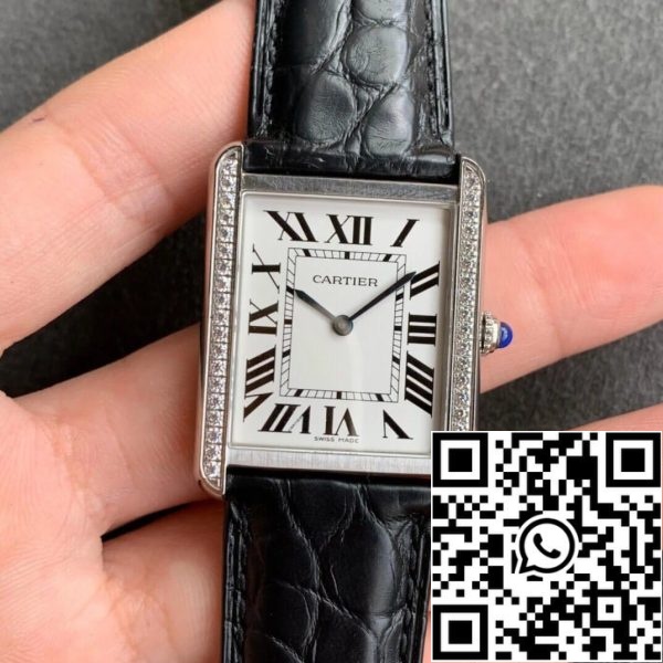 2 64 c4325485 694d 4cb0 a4fa 849306709c2b Cartier Tank 1:1 Best Edition K11 Factory Musta nahkahihna