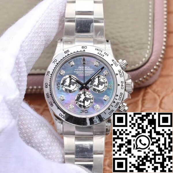 2 67 8e9268a1 1d0e 4e09 8d38 88fd2ff34117 Rolex Daytona Cosmograph 116509-0064 1:1 Best Edition JH Factory Or blanc 18K Cadran Fritillaria