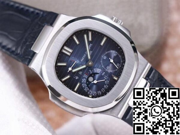 2 6 054aebeb d66f 4828 a6f0 25306452d8e1 Patek Philippe Nautilus 5712/1A-001 1:1 Best Edition PF Factory Blue Dial Leather Strap Swiss Movement