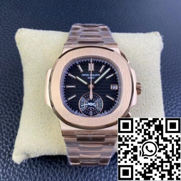 2 6 2eb3a11b 15cf 405e 8cc5 10ee365e1905 Patek Philippe Nautilus 5980/1R-001 1:1 Best Edition 3K Factory V2 Svart urtavla