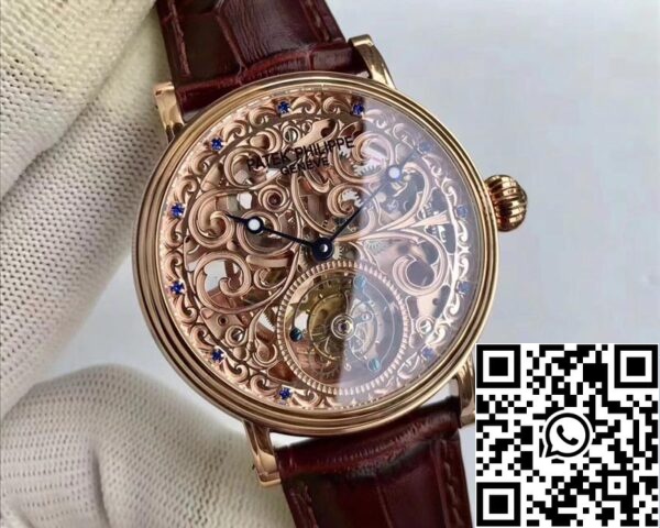 2 70 29964ade c588 45bb 9e09 947a75af5f1f Patek Philippe Tourbillon Sapphire 1:1 Best Edition Ouro rosa Swiss Tourbillon