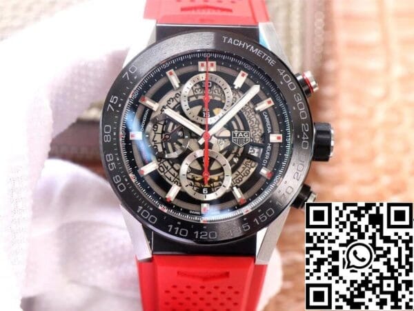 2 70 d423e9a4 98b3 49f0 a374 cc1efa819ed1 TAG Heuer Carrera CAR2A1Z.FT6050 1:1 Best Edition XF Factory Cinturino in gomma rossa