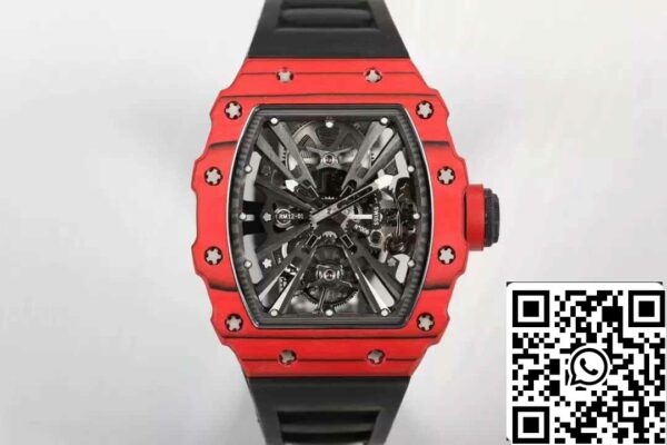 2 71 c6eb08fe 4eaa 4447 be38 71e4def7e13d Richard Mille RM12-01 Tourbillon 1:1 Meilleure édition RM Factory Boîtier rouge Bracelet en caoutchouc noir