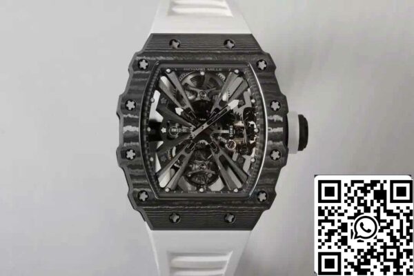 2 73 dbe3c8ee efb8 4aaf a67e cd6728645422 Richard Mille RM12-01 Tourbillon 1:1 Meilleure édition RM Factory Bracelet en fibre de carbone blanc