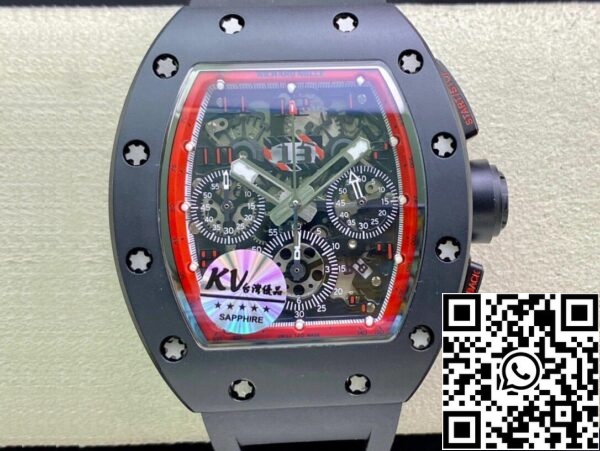 2 74 65878cb8 f892 4bcd af85 4a1d53668249 Richard Mille RM011 1:1 Best Edition KV Factory Керамический черный ремешок