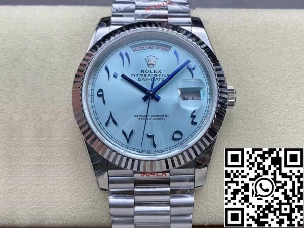 2 75 Rolex Day Date M228236 1:1 Best Edition GM Factory V2 Medio Oriente Quadrante Blu