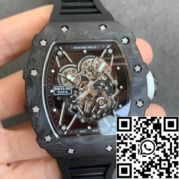 2 75 58f3dc9a da2b 4bf9 8e48 7fdd06834018 Richard Mille RM035-02 1:1 Best Edition KV Factory Carbon Fiber fekete szíj