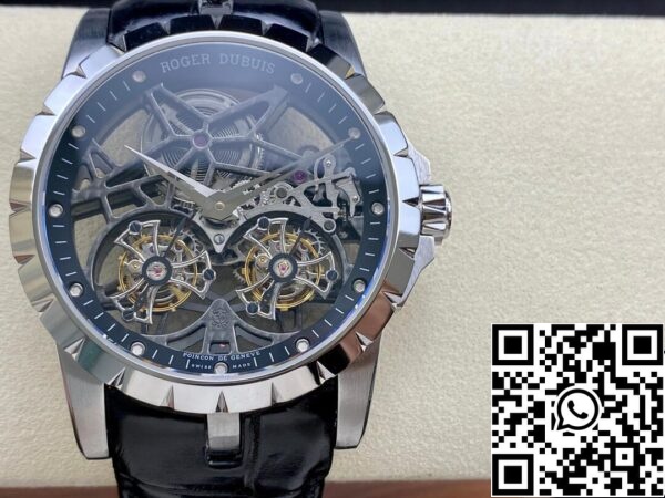 2 75 d6f0c235 4c22 48e4 9061 f2b0d86d1c39 Roger Dubuis Excalibur RDDBEX0396 1:1 Best Edition YS Factory Skeleton Dubbele Tourbillon Wijzerplaat