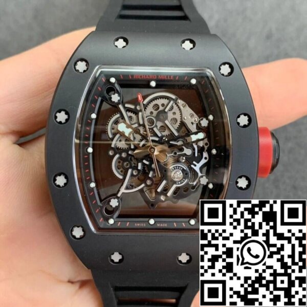 2 76 42587863 ce2d 4c53 a2bd 0db6b737d304 Richard Mille RM055 1:1 Best Edition KV Factory V2 Keraaminen musta hihna