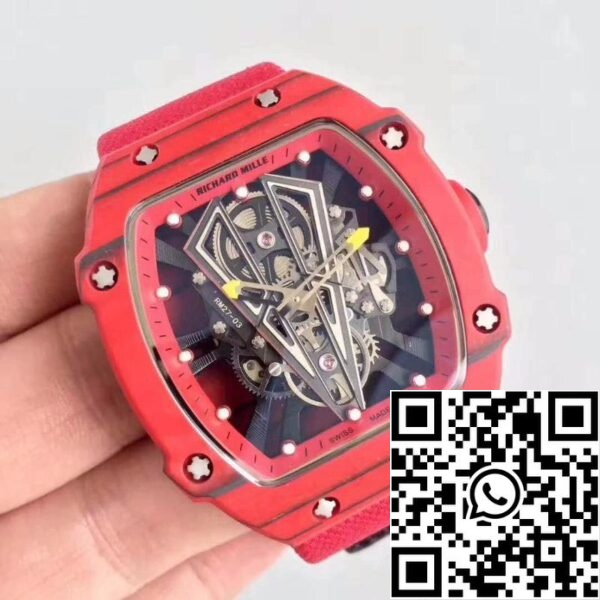 2 791 Richard Mille RM27-03 KV Factory 1:1 Mejor Edición Suizo ETA9015 Carbono Forjado Rojo