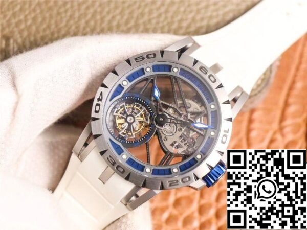 2 79 48c43836 6f7a 409c a4e7 a0dc8b23e118 Roger Dubuis Excalibur RDDBEX0622 Tourbillon JB Factory 1:1 Mejor Edición Esfera Hueca Azul Suizo RD505SQ