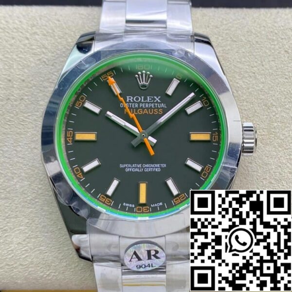 2 7 0a0e7faf 7b70 4ce1 a1ca 2261e8e3a411 Rolex Milgauss 116400GV AR Factory 1:1 Best Edition svájci ETA3131 fekete számlapos számlapja