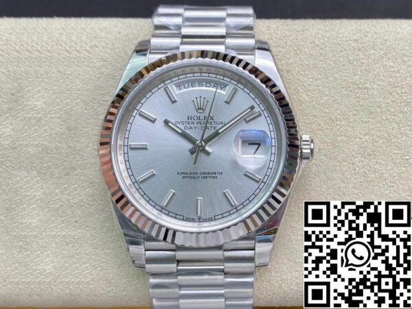 2 7 b1c5299f d9ca 435b 8bba 9a1a9f5c1b99 Rolex Day Date 40MM 1:1 Best Edition EW Factory Quadrante Argento