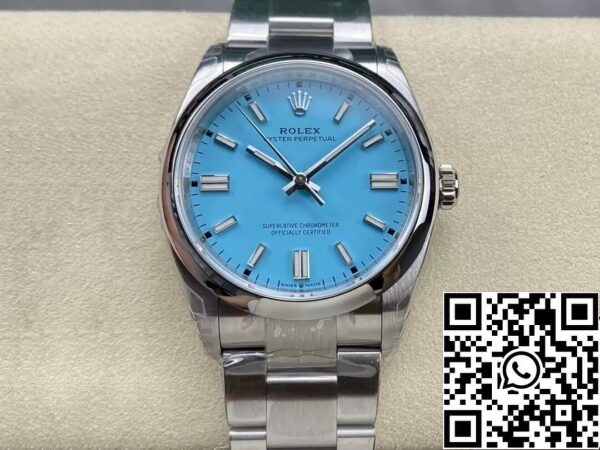 2 7 e1fe4f7f 4689 4bbd 9b0a ddfd8a51ff96 Rolex Oyster Perpetual M126000-0006 36MM 1:1 Best Edition VS Factory türkizkék számlap