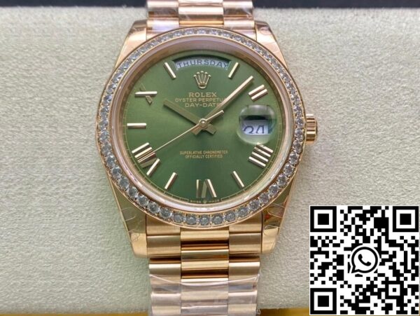 2 8 Rolex Day Date M228345RBR-0011 1:1 Най-добро издание EW Фабрика зелен циферблат