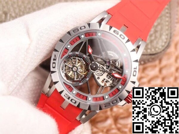 2 80 7348ef77 f22e 4d58 afec 6e08c836f166 Roger Dubuis Excalibur Spider RDDBEX0572 Hollow Flight Tourbillon 1:1 Meilleure édition JB Bracelet rouge d'usine Suisse RD505SQ