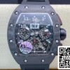 2 86 c8bdd430 a663 4335 9f73 8efc12f99731 Richard Mille RM011 1:1 Best Edition KV Factory Carbon Fiber Black Rubber Strap