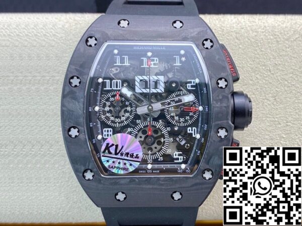 2 86 c8bdd430 a663 4335 9f73 8efc12f99731 Richard Mille RM011 1:1 베스트 에디션 KV 팩토리 카본 파이버 블랙 러버 스트랩