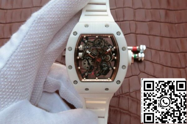 2 89 8fb41c45 518b 498c ab7c e06078859156 Richard Mille RM055 1:1 Best Edition KV Factory Weißes Keramik Kautschukarmband