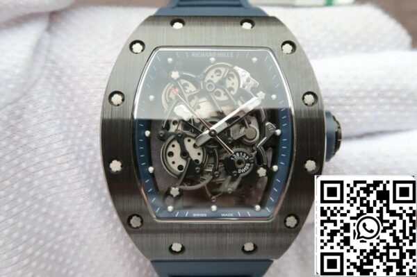 2 93 3c7b7e13 4493 4fba 8a57 76601a6d8b53 Richard Mille RM055 1:1 Best Edition KV Factory Bracelete azul escuro