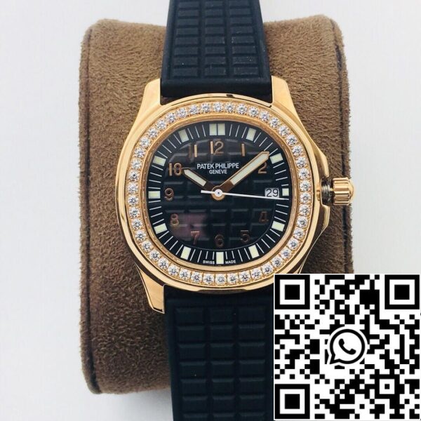 2 94 918a7cf3 3457 465a a1b9 28ad6a913694 Patek Philippe Aquanaut 5067A Mechanizm kwarcowy 1:1 Best Edition PPF Factory Różowe złoto Czarna tarcza