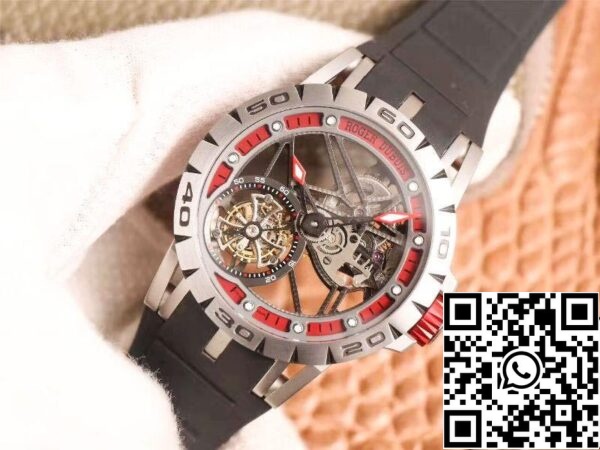 2 94 f814caaa ca7c 4ec1 8085 ff8efa054c56 Roger Dubuis Excalibur Spidr (koningsreeks) RDDBEX0622 Tourbillon JB Fabriek 1:1 Beste Editie rood skelet wijzerplaat Zwitsers RD505SQ