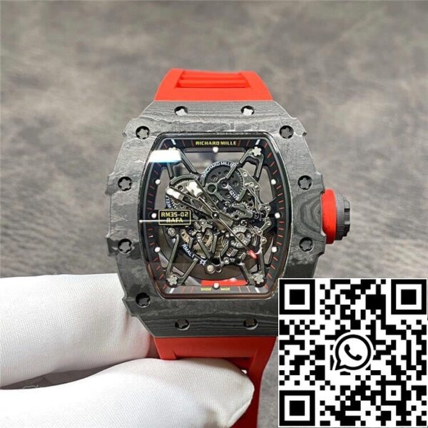 2 47d770d1 c384 494b 9961 3ad64cc09a8c Richard Mille RM35-02 1:1 Meilleure édition KV Factory Bracelet en fibre de carbone rouge