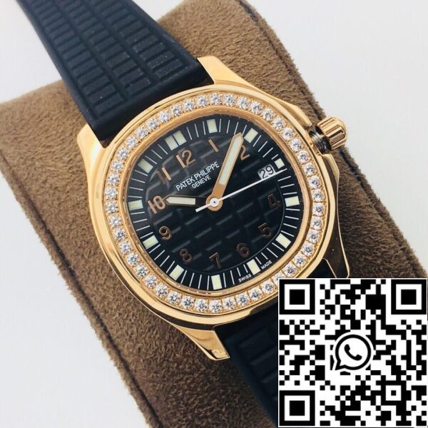 3 100 Patek Philippe Aquanaut 5067A Quarzwerk 1:1 Best Edition PPF Factory Rose Gold Schwarzes Zifferblatt