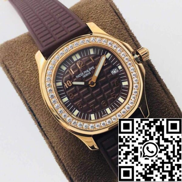 3 105 Patek Philippe Aquanaut 5067A kvartsi liikkuvuus 1:1 Best Edition PPF Factory Rose Gold Brown Dial Musta kellotaulu