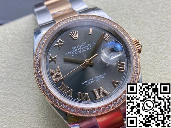 3 107 c8aa6f7e bc81 4ef5 a4f7 15ae841a7e38 Rolex Datejust M126281RBR-0012 1:1 Beste Editie EW Fabriek Donkergrijze Wijzerplaat