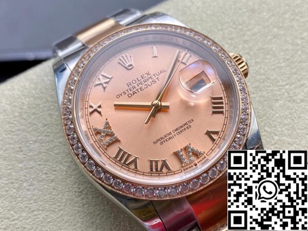 3 108 Rolex Datejust M126281RBR-0016 1:1 Best Edition EW Factory Mostrador cor-de-rosa