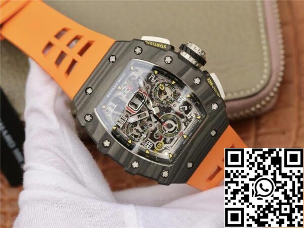 3 112 fd990a8a ea08 4b40 af09 dc99fd037972 Richard Mille RM11-03 1:1 Best Edition KV Factory szénszálas narancssárga színű szíj