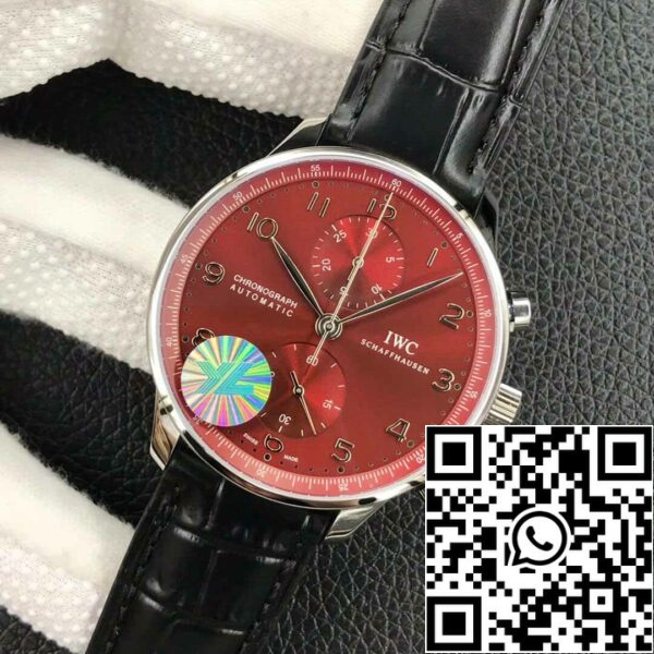 3 117 9f99e94e 14cb 49f8 9d50 7e685bf8432e IWC Portugieser Chronograph IW371616 1:1 Best Edition YL Factory Burgundy Red Dial (vörös számlap)