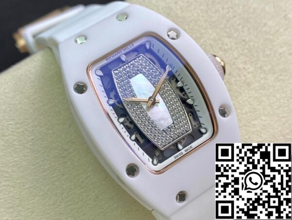 3 119 79dfa2f9 761d 4b58 9062 b204164a41d3 Richard Mille RM 07-01 1:1 Mejor Edición RM Factory Cerámica Blanco Correa