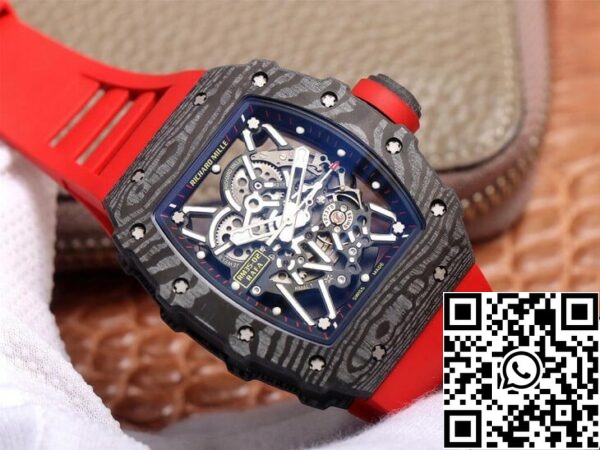 3 11 7dc5b56e e4db 4316 bd4c fc85bde7a5b4 Richard Mille RM35-02 1:1 Best Edition ZF Factory Червена каучукова каишка