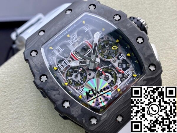 3 126 45ffbd96 b64c 44ca 8e18 db15d6d6203a Richard Mille RM011-03 1:1 베스트 에디션 KV 팩토리 카본 파이버 화이트 스트랩