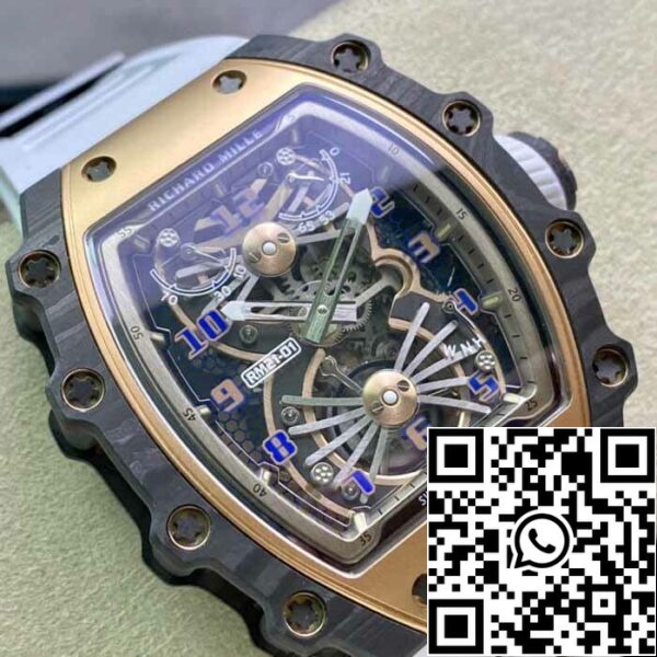 3 12 d50a8f61 6471 45a2 ba10 8feaa683940f Richard Mille RM21-01 1:1 Best Edition RM Factory Tourbillon Skeleton Dial White Strap