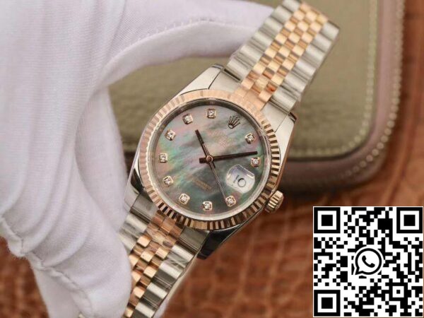 3 130 c748c0cc 3e7b 4b42 871f 6c5e2d98c640 Rolex Datejust 36mm GM Factory 1:1 Best Edition Gray Dial Diamond Markers 18K Gold Wrapped Swiss ETA3135