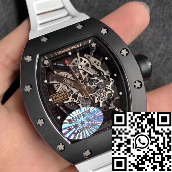 3 134 abd25eed 8c0f 41e8 85b8 cc7fbc03bc9a Richard Mille RM035 Americas KV Factory 1:1 Best Edition White Strap