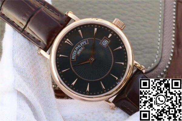 3 137 Patek Philippe Calatrava 1:1 Best Edition ZF Factory Rose Gold Leather Strap