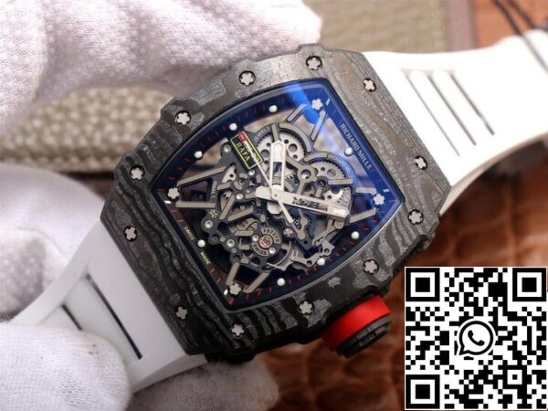 3 13 8325807f 8219 4f95 8b86 5191d651fc98 Richard Mille RM35-02 1:1 Best Edition ZF Factory Cinturino in gomma bianca