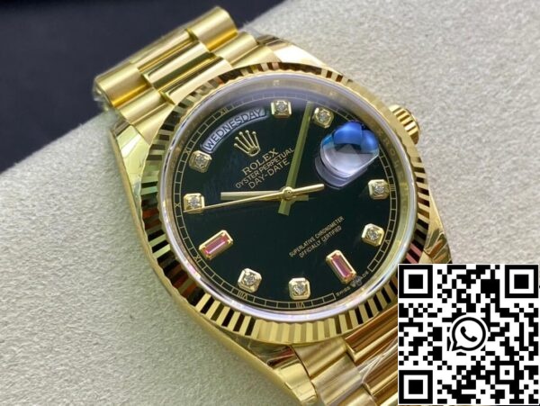 3 14 Rolex Day Date 118208 1:1 Best Edition EW Factory Cadran negru